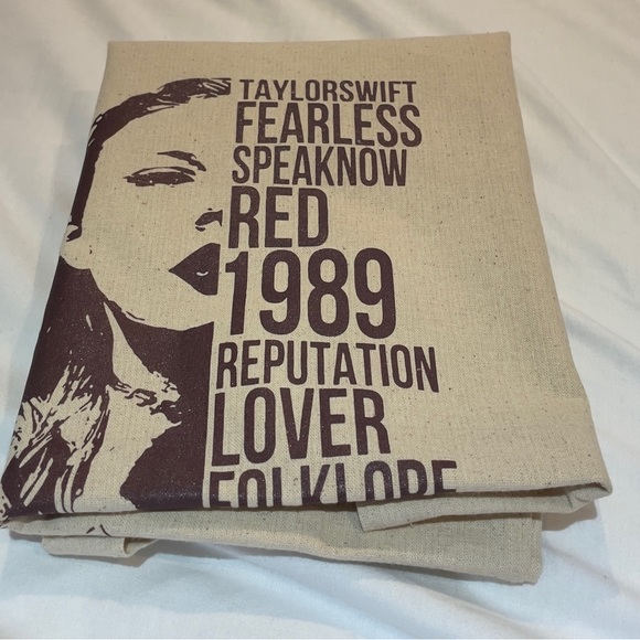 Taylor Swift Inspired Eras Tour Tote Bag. All 11 Albums Creme Color. BRAND NEW. - Picture 4 of 4